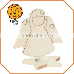 DIY Wooden Craft Tealight Holder Angel 1 Pcs for Kids thumbnail-3