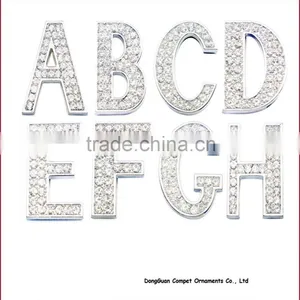 Diy Pet Collar Accessories Alloy Alphabets 30mm Full Rhinestone Slide Letters thumbnail-1