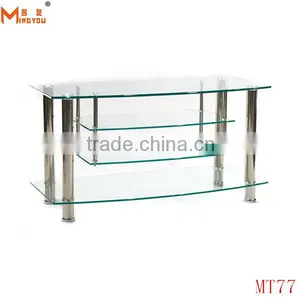 Hot Sale Design Clear Glass Floor tv Stand/tv Table thumbnail-1