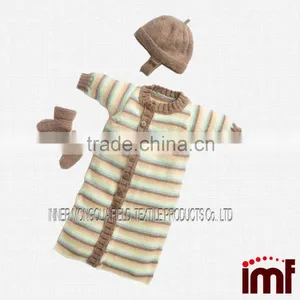 Cashmere Preemie & Newborn Sleep Sack, Hat ,Sock 3pcs Set thumbnail-1