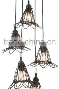 Retro Metal Wire Cage Pendant Lights thumbnail-4