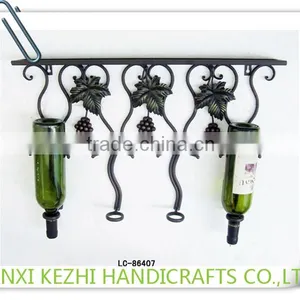 LC-86407 Unique Wall Mounted Metal Wine Bottle Holder Wine Rack thumbnail-1