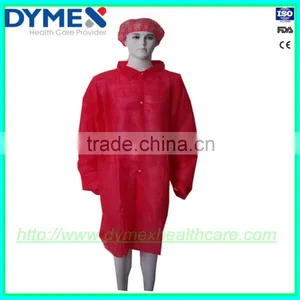 Red Medical Lab Coat With Knitted Cuff thumbnail-1