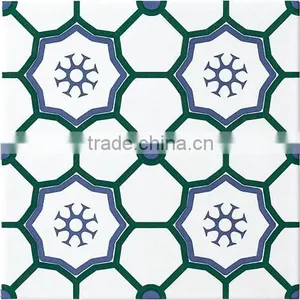 New Product-fashionabe Blue Square Flower Porcelain Tile /spanised Tile 20*20cm thumbnail-1