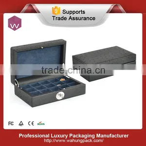Leather Material Logo Printing Custom Cufflink Boxes thumbnail-6