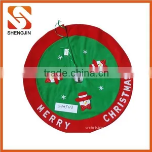 SJ-6488 Factory Sale Cheap Xmas Tree Skirt Double Layer Felt Christmas Tree Skirt thumbnail-1