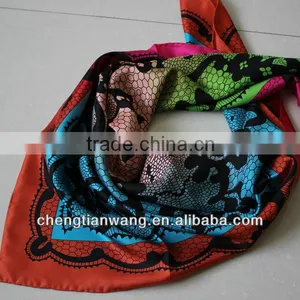 Lady Scarf Fashion 90cm Square 100% Silk Scarf Lady Scarf thumbnail-1