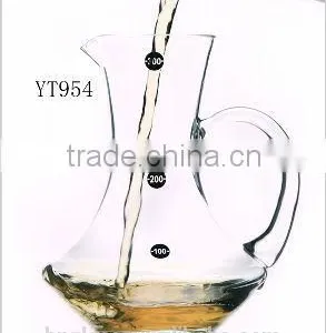 300ML Round Clear Glass Wine Decanter With Handle thumbnail-1
