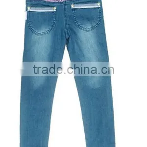 Wholesale Price Girls Jeans With Kitty Child Washing Blue Jeans Clothing thumbnail-2