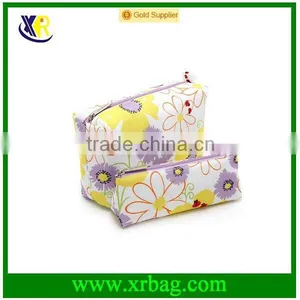 Canvas Flower Printing Travel Cosmetic Bag Set thumbnail-1