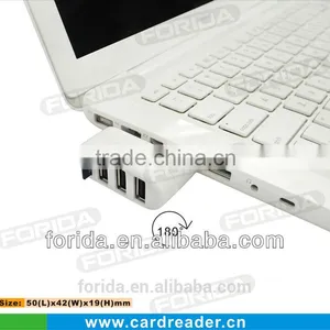 180 Degree Turnable Mini COMBO-usb Hub 2.0 + Card Reader for Gift thumbnail-2