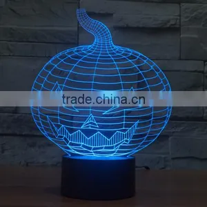 Christmas Gift !3D Illusion Bulbing Night Light Lamp 7 Color Change Touch Switch Novelty Pumpkin Mini Light For Hallowen thumbnail-5