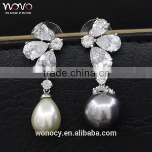2016 New Model Silver Zirconia Earrings Jewelery Latest Design Of Pearl Earrings thumbnail-1
