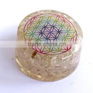Crystal Quartz Chakra Flower Of Life Orgonite Energy Tower Buster thumbnail-2