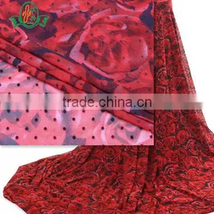 Fashion Polyamide Stretch Mesh Flocking Fabric Printed thumbnail-1