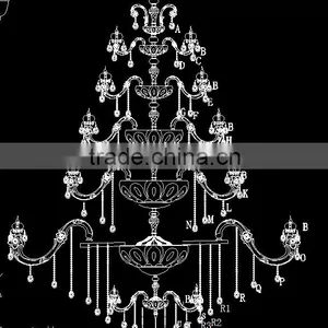 Customized Big Chandelier , Modern Style Chandelier Zinc Alloy Crystal Chandelier Pendant Lighting for Hotel thumbnail-1