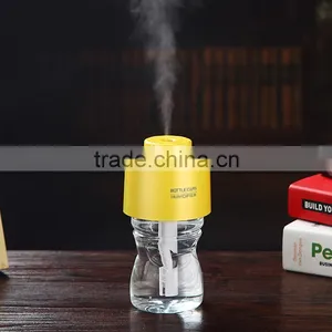 Portable Mini Air Diffuser USB Bottle Cap Humidifier With LED Night Light thumbnail-1
