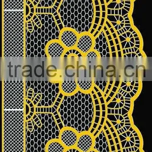 Golden Floral Embroidery Lacework thumbnail-1