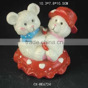 Valentines Day Gifts, Ceramic Flower Pot , Ceramic Mimi Flower Pot Whit Teddy Bear thumbnail-1