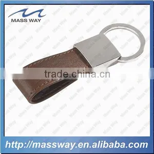 Handmade Decorative Blank Custom Red Leather Metal Key Chain thumbnail-3