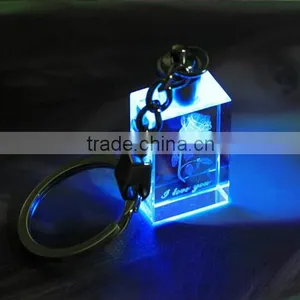 Crystal 3d Laser Led Key Ring for Wedding Gift thumbnail-5
