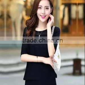 Fashion Women Knitted T-shirt With Breathable thumbnail-2