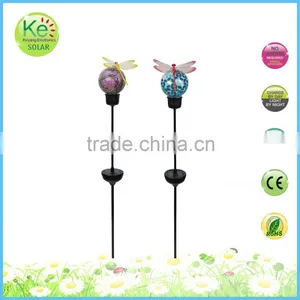Glass Ball With Dragonfly Courtyard Light Solar Garden Light thumbnail-1