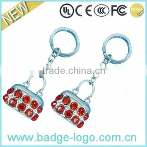 Custom Rhinstone Metal Bag Keychain thumbnail-1