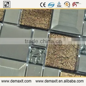 Hot Selling Durable Mixed Color Crystal Glass Mix Marble Mosaic thumbnail-4