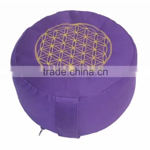 Flower of Life Cushion Purple Round Zafu Meditation Cushion,meditation Cushion thumbnail-1
