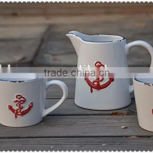 Ceramic Relief Anchor Shape Milk Jar thumbnail-1