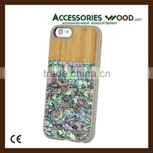 New Design Wholesale Phone Accessories Wood and Shell Phone Case for IPhone thumbnail-3