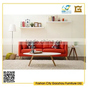Classic Simple Design Nordic Style Wooden Sectional Sofa With Tufted Back Cushions for Home Furniture thumbnail-5