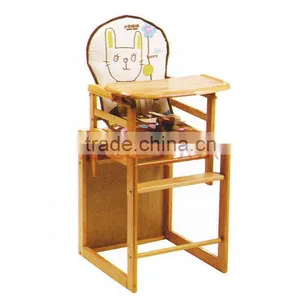Linyi China Baby Wooden High Chairs thumbnail-1