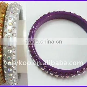 Popular Plastic Narrow Resin Bangles With Rhinestone(FCH-10659) thumbnail-1