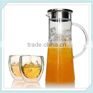 High Borosilicate Double Wall Glass Teapot New Desin Double Wall Glass Tea Infuser for Sale thumbnail-2