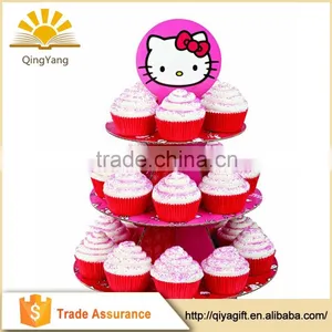 Hello Kitty Cute Tiered Cardboard Cupcake Stand For Girls Party Cake Decoration thumbnail-3