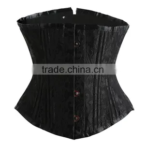 Women Brocade 24 Double Steel Boned Corset Tight Waist Cincher Corset thumbnail-5