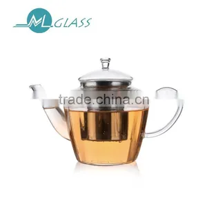 900ml Handblown Glassware High Borosilicate Glass Teapot With Stainless Steel Infuser N6090 thumbnail-1