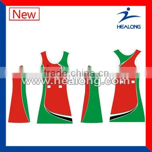 Woman Wear Full Subliamtion Sexy Lycra Netball Uniforms thumbnail-1