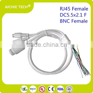 High Quality OEM ODM Web Camera Video Power Cable With USB DC5.5X2.1Plug and Metal Shell RJ45 Connector thumbnail-2