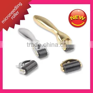 CE Approval Stainless Micro Derma Roller DRS Skin Microneedle Dermaroller Golden Handle for Sale thumbnail-6