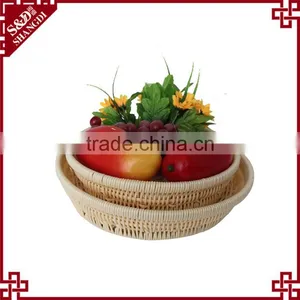 New Design Fancy Plastic pe Rattan Handcraft Woven Stackable Baskets thumbnail-4