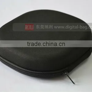 Black Round Zipper Personlize Portable Earphone Storage Hard EVA Case thumbnail-4