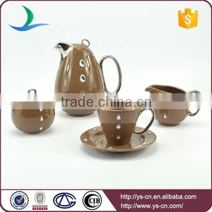 Unique New Ceramic Custom Tea Set With Diamond Design thumbnail-1