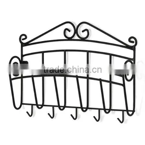 Black Sturdy Wall-Mount Key and Letter Holder thumbnail-1