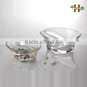 Handmade Small Ship Shaped Unique Glass Vase, Clear Little Unique Design Glass Ashtray thumbnail-1