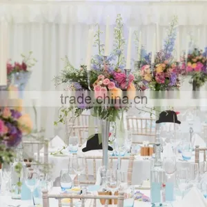 Metal 5 Arms Crystal Candelabra Table Decoration With Flower Holder thumbnail-1
