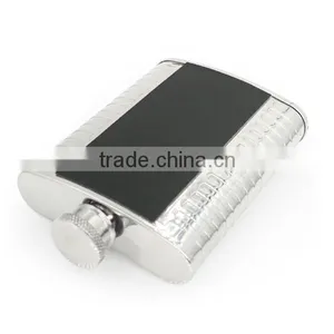 High Quality 4 to 7 oz Black Twill Leather Hip Flask Accept OEM thumbnail-3