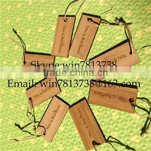 Personalized Blank Bamboo Wooden Gift Tags High Quality Hang Tags Wood Disposable Key Tags With Rope thumbnail-1